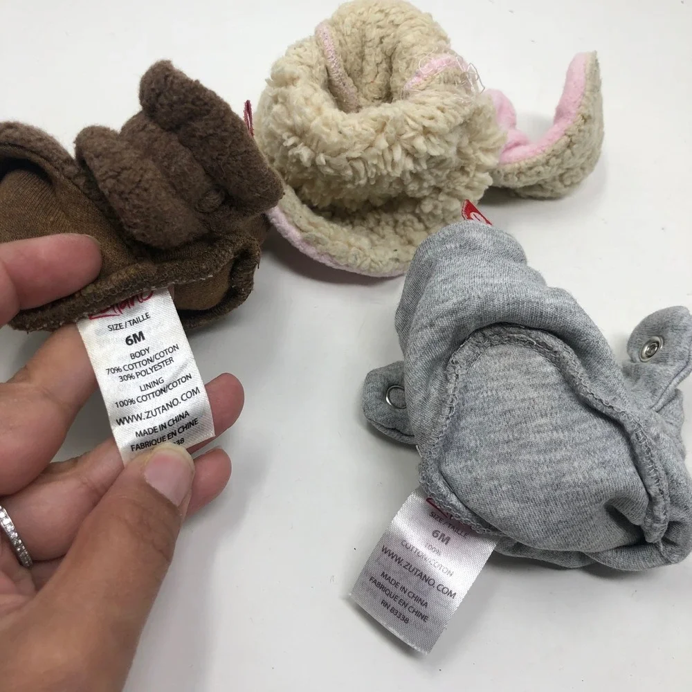 Zutano Booties Lot 11 Pairs 6M Baby Girls Multicolor Fleece Cotton Snap Stay-On